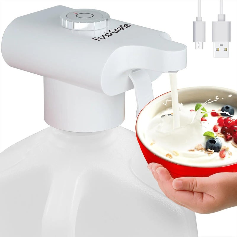 DM Automatic Drink Dispenser, Milk Dispenserfor Fridge Gallon, USB Rechargeable Food-Grade Touchless Beverage Dispenser-Electric Beer Tap with Date Recorder, Micro-Switch Sealing Cover, Cleaning Brush - Image 1